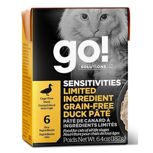 Nourriture humide pour chat tetra pak formule "Sensitivities" LID sans grains pâté de canard 6,4oz - Animatout