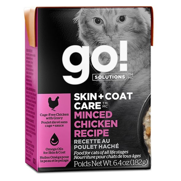 Nourriture humide pour chat tetra pak formule "Skin & Coat" poulet haché 6,4oz - Animatout