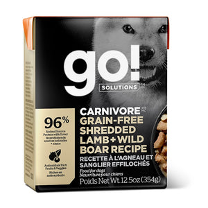 Nourriture humide pour chien tetra pak formule "Carnivore" sans grains agneau haché & sanglier 12,5oz - Animatout