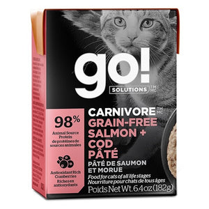 Nourriture humide pour chat tetra pak formule "Carnivore" sans grains pâté de saumon & morue 6,4oz - Animatout