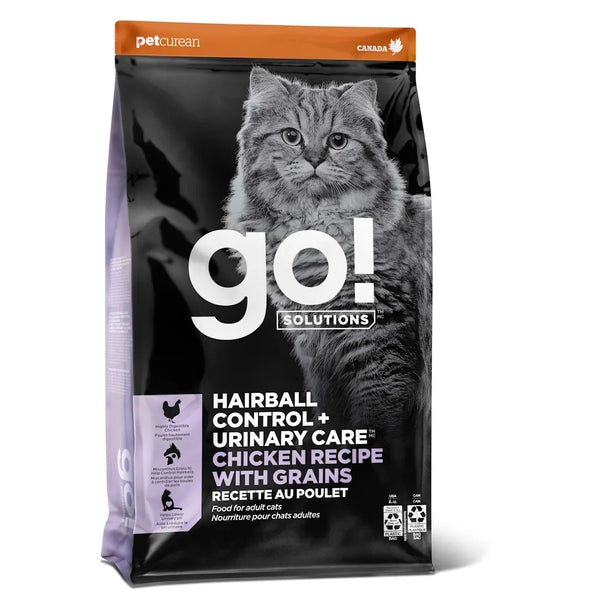 Nourriture sèche pour chat contrôle des boules de poils + soins urinaires au poulet