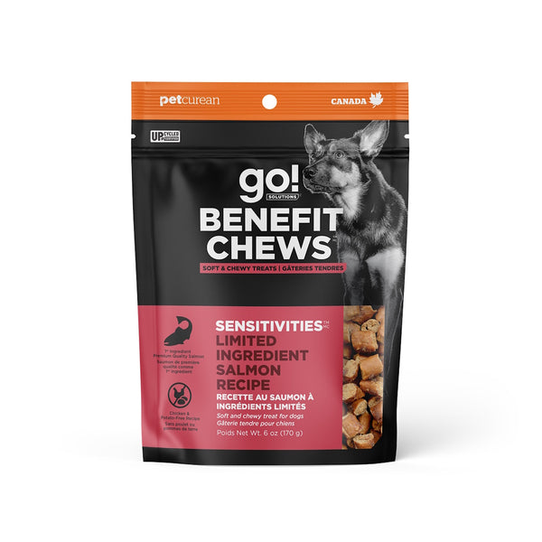 Gâteries tendres pour chien "Benefit Chew" formule "Sensitivities" LID au saumon 170g - Animatout