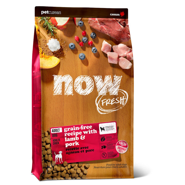 Nourriture sèche pour chien adulte sans grains agneau et porc