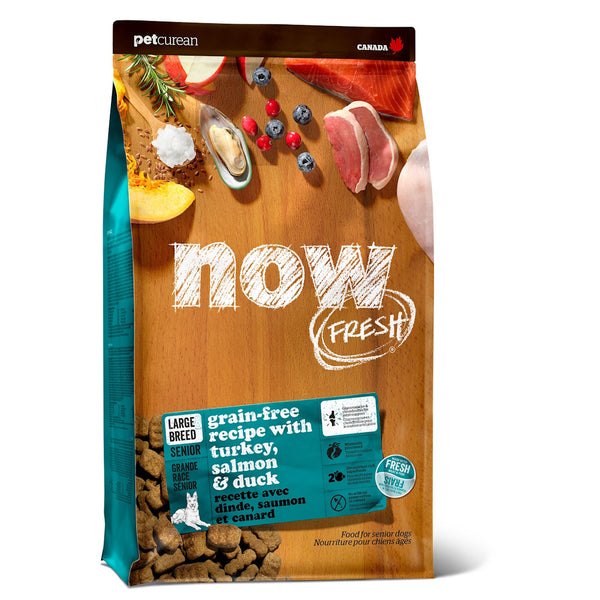 Nourriture sèche pour chien sénior de grande race sans grains dinde/saumon/canard 25lb - Animatout
