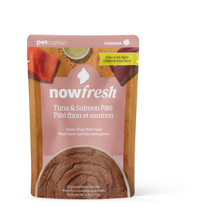 Pochette nourriture humide sans grains pour chat, pâté thon & saumon 2.5oz - Animatout