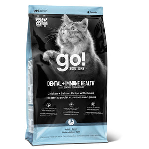 Nourriture sèche pour chat santé dentaire et immunitaire poulet et saumon avec grains - Animatout