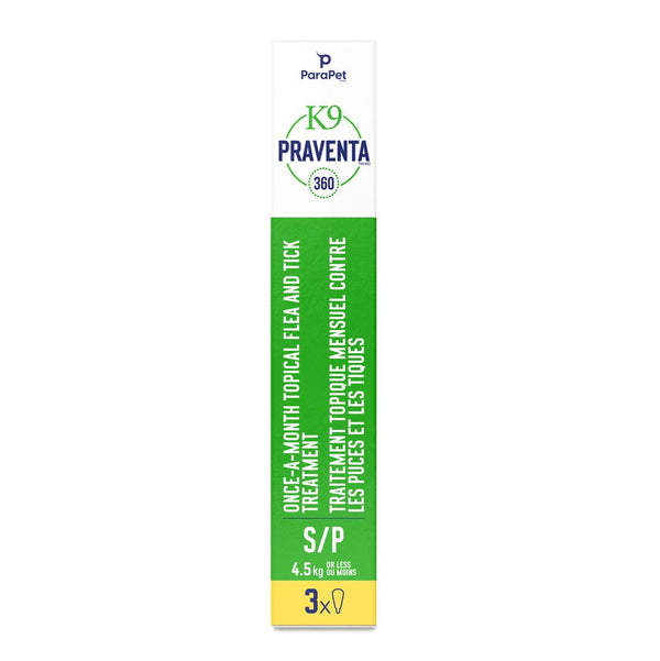 Traitement antiparasitaires K9 Praventa 360, chiens de petite taille