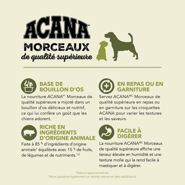 Nourriture pour chien morceaux de porc avec bouillon d'os 363 g