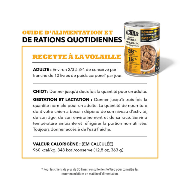 Nourriture pour chien morceaux de volailleavec bouillon d'os 363 g