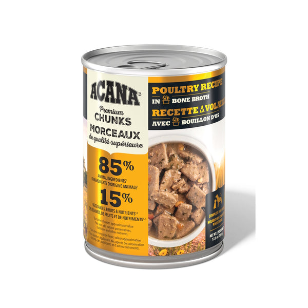 Nourriture pour chien morceaux de volailleavec bouillon d'os 363 g