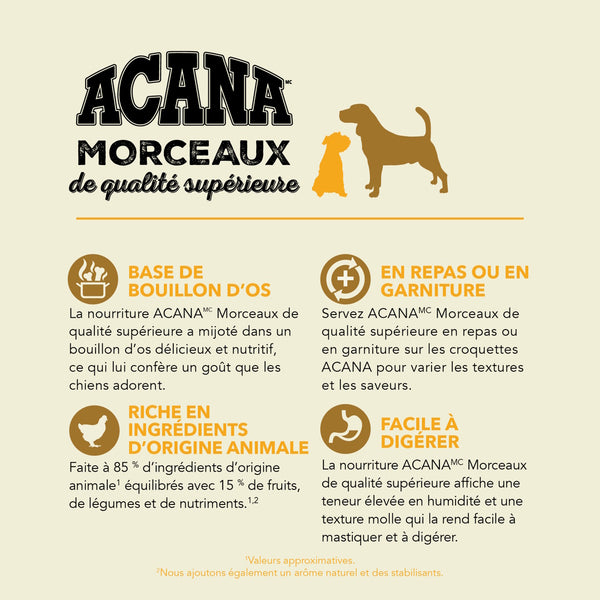 Nourriture pour chien morceaux de volailleavec bouillon d'os 363 g
