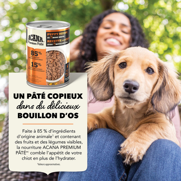 Nourriture pour chiot pâté avec bouillon d'os 363 g