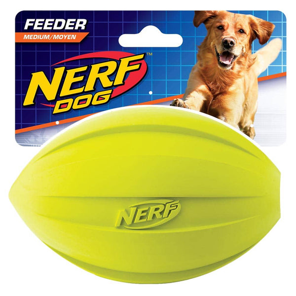 Ballon de football distributeur de régals Nerf Dog, vert, 12,7 cm (5 po)