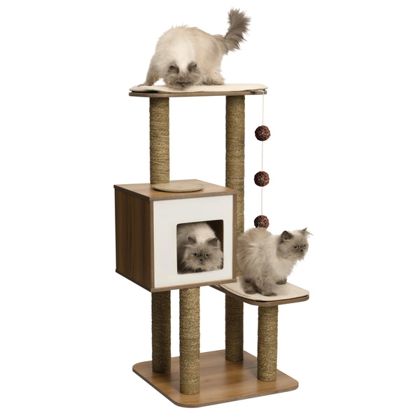 Arbre à chat - Meuble Catit Vesper High Base, noyer