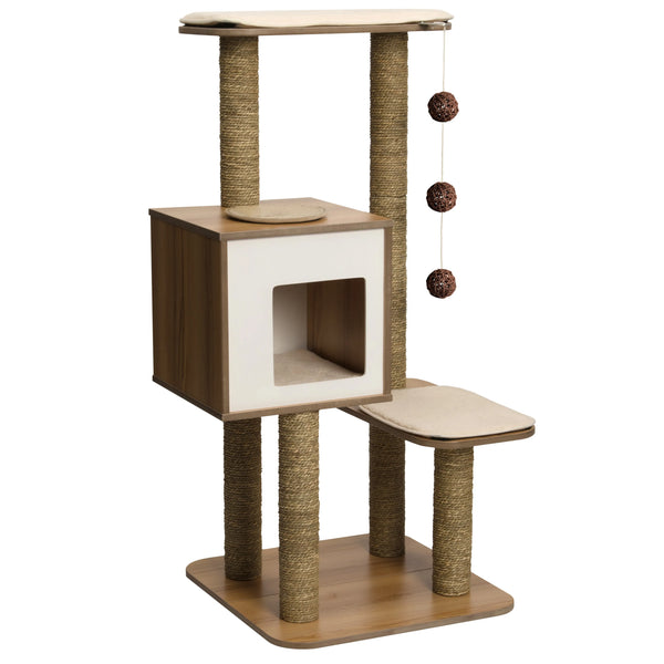 Arbre à chat - Meuble Catit Vesper High Base, noyer
