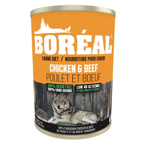 Nourriture humide pour chien sans grain poulet et boeuf 690 g