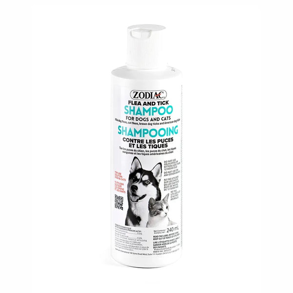 Shampooing contre les puces et les tiques pour chiens et chats 240 ml