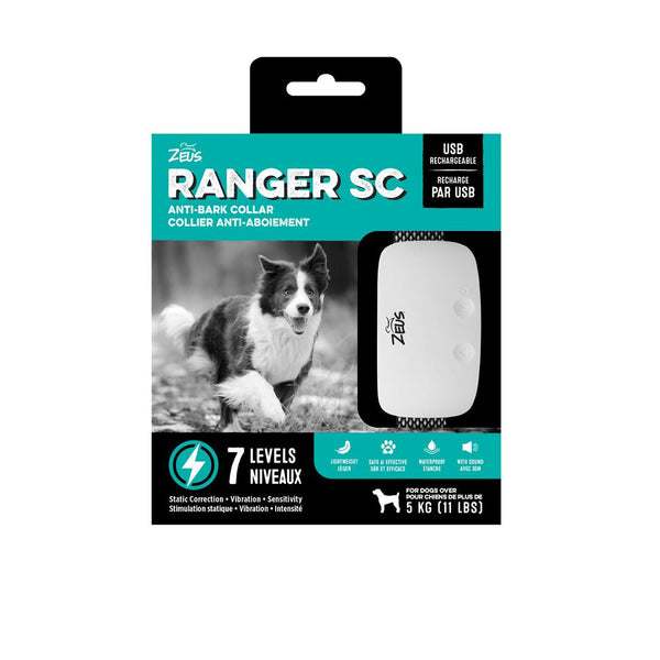 Collier anti-aboiement pour chien Ranger SC Zeus avec stimulation statique