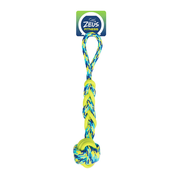 Jouet Fitness Zeus, balle en corde et en TPR à tirer, 40,6 cm (16 po)