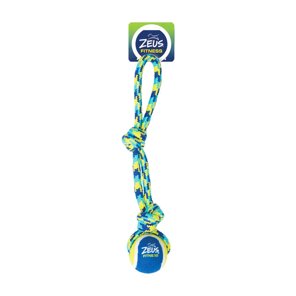 Jouet Fitness Zeus, corde nouée avec balle de tennis à tirer, 43,2 cm (17 po)