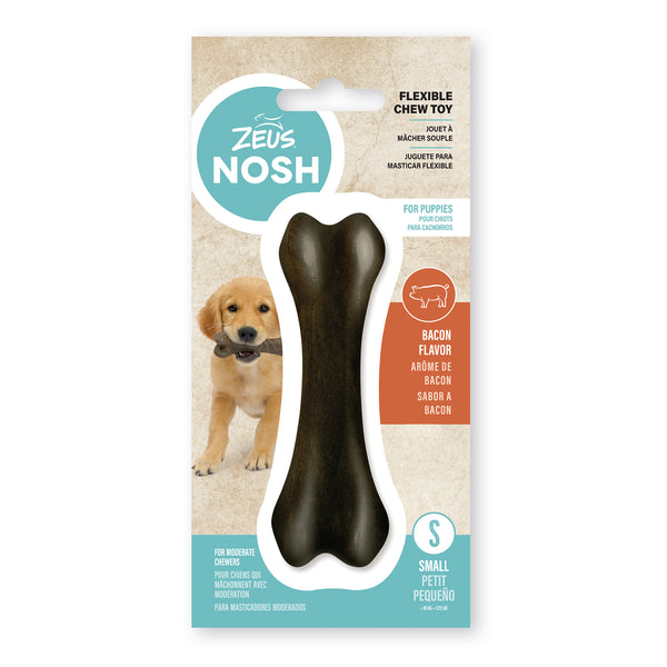 Nosh os à mâcher souple pour chiots, arôme de bacon - Animatout