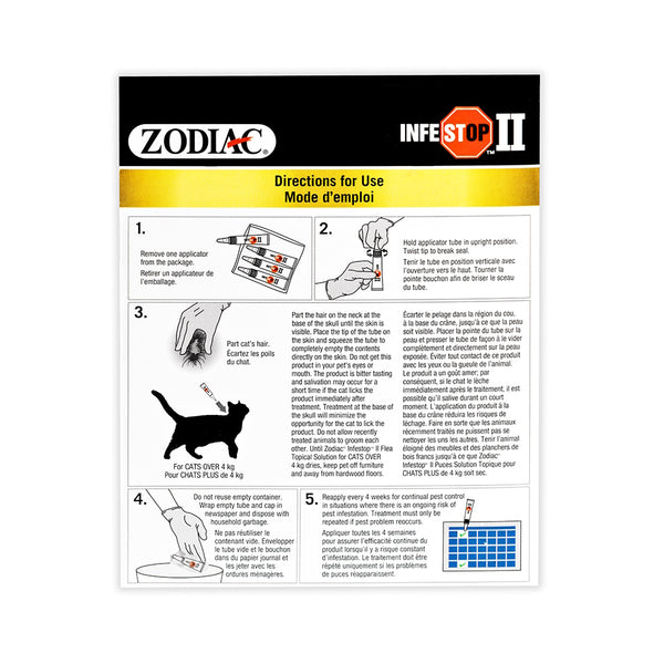 Solution topique contre les puces INFESTOP II pour les chats pesant 4 kg et plus