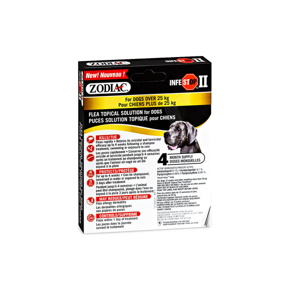 Solution topique contre les puces INFESTOP II pour les chiens pesant 25 kg et plus