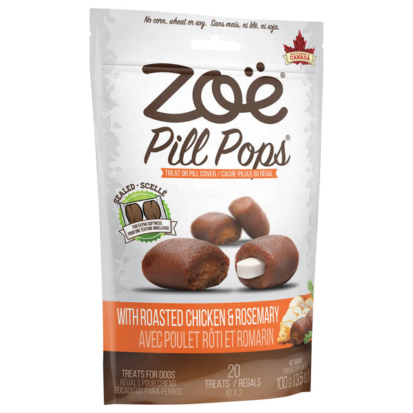 Gâteries Pill Pops Zoë, Poulet rôti avec romarin, 100 g (3,5 oz)