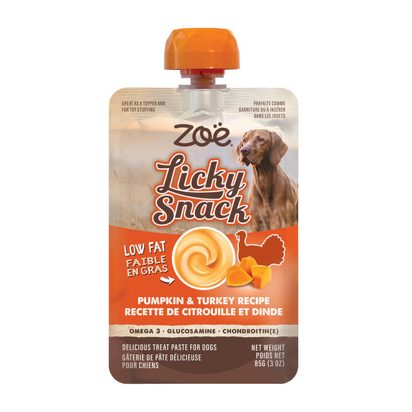 Gâteries à lécher pour chien Licky Snack Zoë, Citrouille et dinde, 85 g