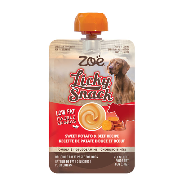 Gâteries à lécher pour chien Licky Snack Zoë, Patate douce et bœuf, 85 g