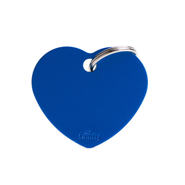 Médaille Basic Coeur Bleu en Aluminium