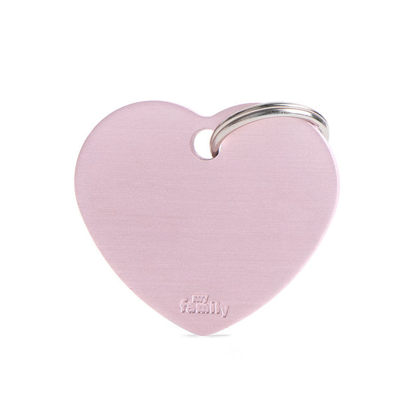 Médaille Basic Coeur Rose en Aluminium