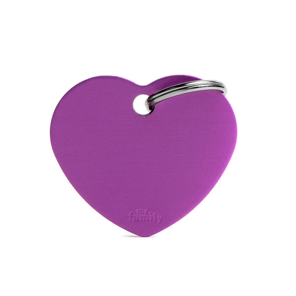 Médaille Basic Coeur Violet en Aluminium
