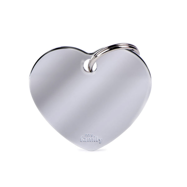 Médaille Basic Coeur en Laiton Chromé