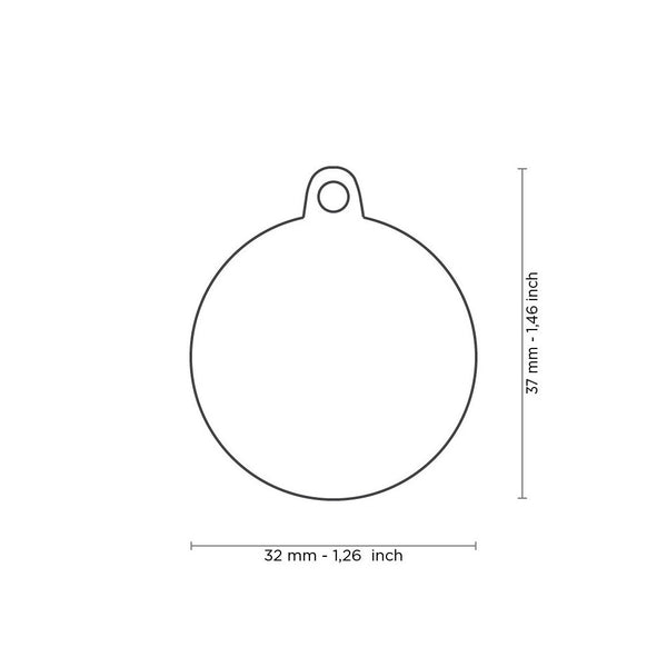 Médaille Basic Handmade Cercle Noir Satiné Or