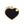 Médaille Basic Handmade Coeur Noir Satiné Or
