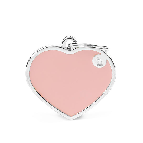 Médaille pour chien Basic Handmade Coeur Rose Grande