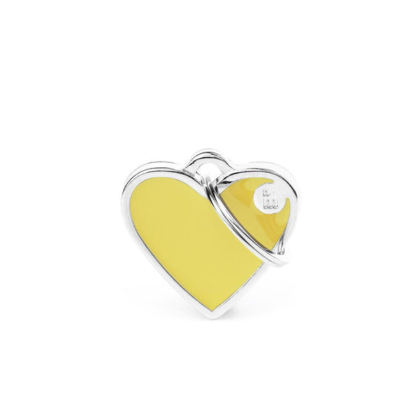 Médaille pour chat et petit chien Basic Handmade Coeur Jaune Petit