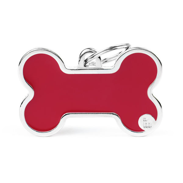 Médaille pour chien Basic Handmade Os Rouge XL