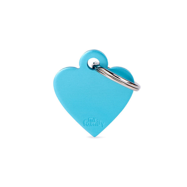 Médaille Basic Coeur Bleu Ciel en Aluminium