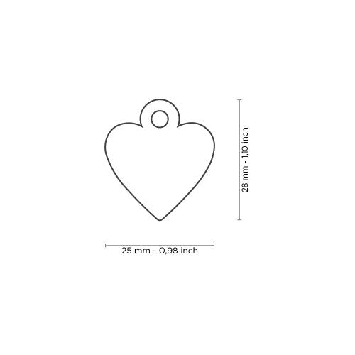 Médaille Basic Coeur Rose en Aluminium