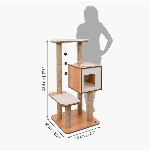 Arbre à chat - Meuble Catit Vesper High Base, noyer