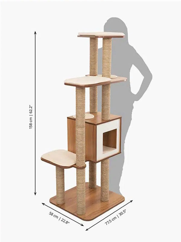 Arbre à chat - Meuble Catit Vesper High Base, noyer, XL