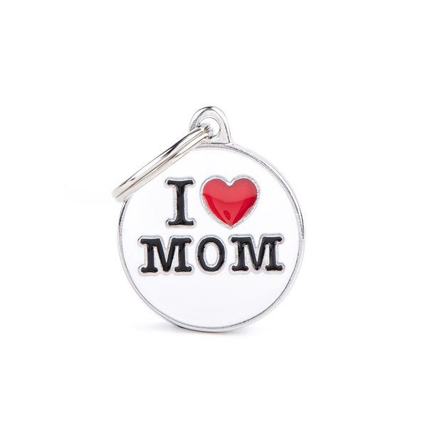 Médaille pour chien Charms "I Love Mom" Petit