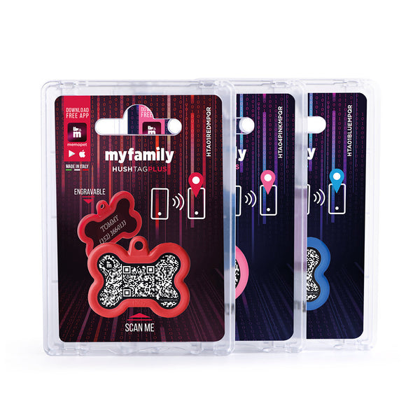 Médaille Hushtag Plus Code QR Os Noir en Aluminium avec Caoutchouc