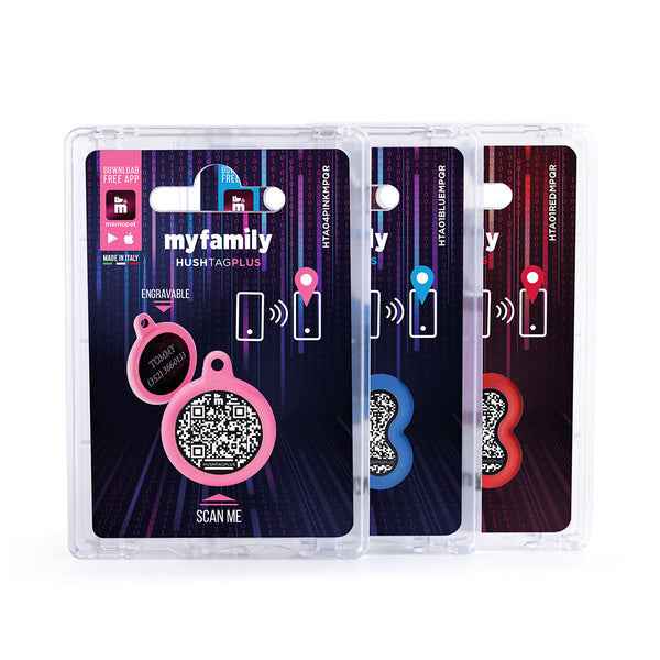 Médaille Hushtag Plus Code QR Cercle Noir en Aluminium avec Caoutchouc