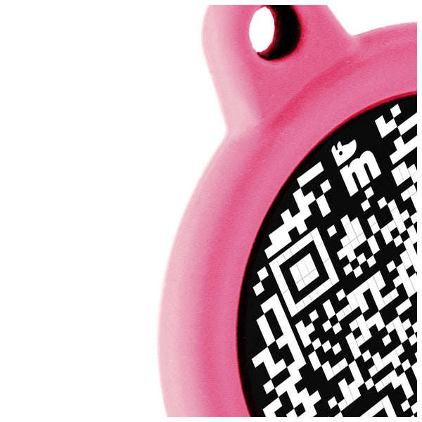 Médaille Hushtag Plus Code QR Cercle Noir en Aluminium avec Caoutchouc