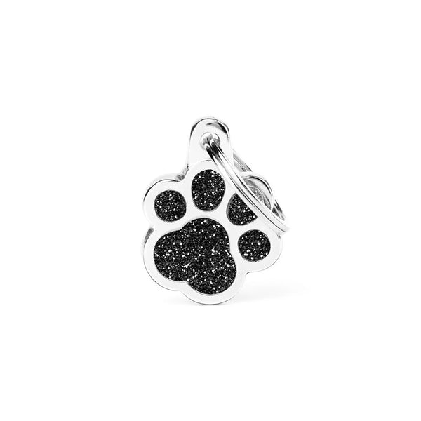 Médaille pour chat et petit chien Shine Patte Paillettes Noire