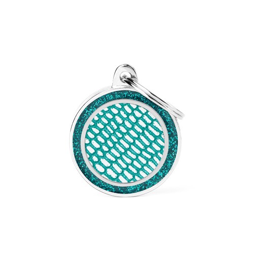 Médaille pour chien Shine Cercle Saint Tropez Turquoise avec Paillettes