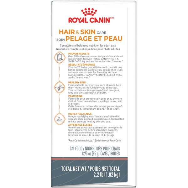 SOIN PELAGE ET PEAU FINES TRANCHES EN SAUCE – nourriture en conserve pour chats - Emballage de 12 boîtes, 85 g, (3 oz)